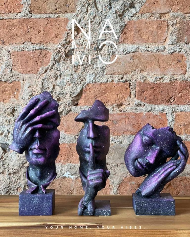 Set Rostros Silencio Sueño Impaciencia Morado